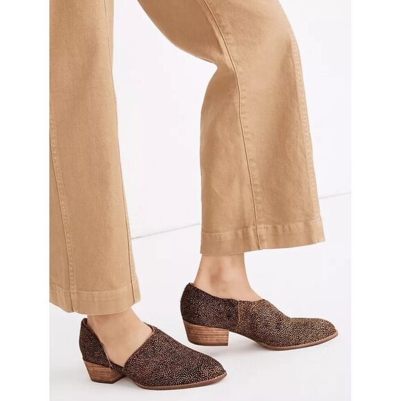 Madewell The Lucie Shoes Spotted Calf Hair Womens 7 Leather D'Orsay Asymmetrical - Picture 15 of 15